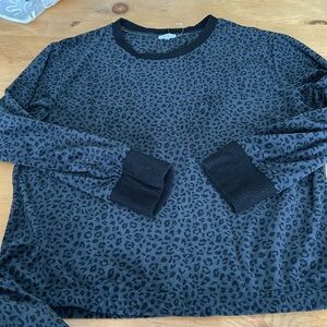 Black and grey leopard print pj set